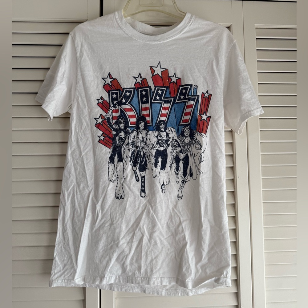 KISS Americana Stars & Stripes White Band T-Shirt
